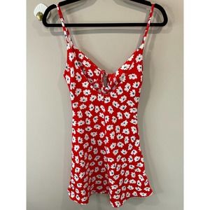 Princess Polly Tie Front Floral Skater Dress Size 2